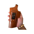 Stylish Holster Cover in Brown/Tan Leather for 9MM Pist.., Cover 45 Big Models, Malhotra, Ithaca, Colt Embossed
