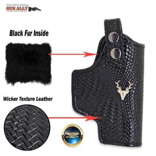 Premium Leather Fox Holster – Fits .45 Champion, 1911 Pistol, Webley .32 Fox and Panther Model