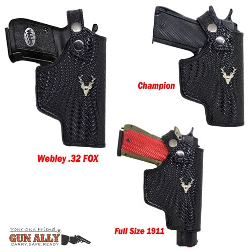 Premium Leather Fox Holster – Fits .45 Champion, 1911 Pistol, Webley .32 Fox and Panther Model