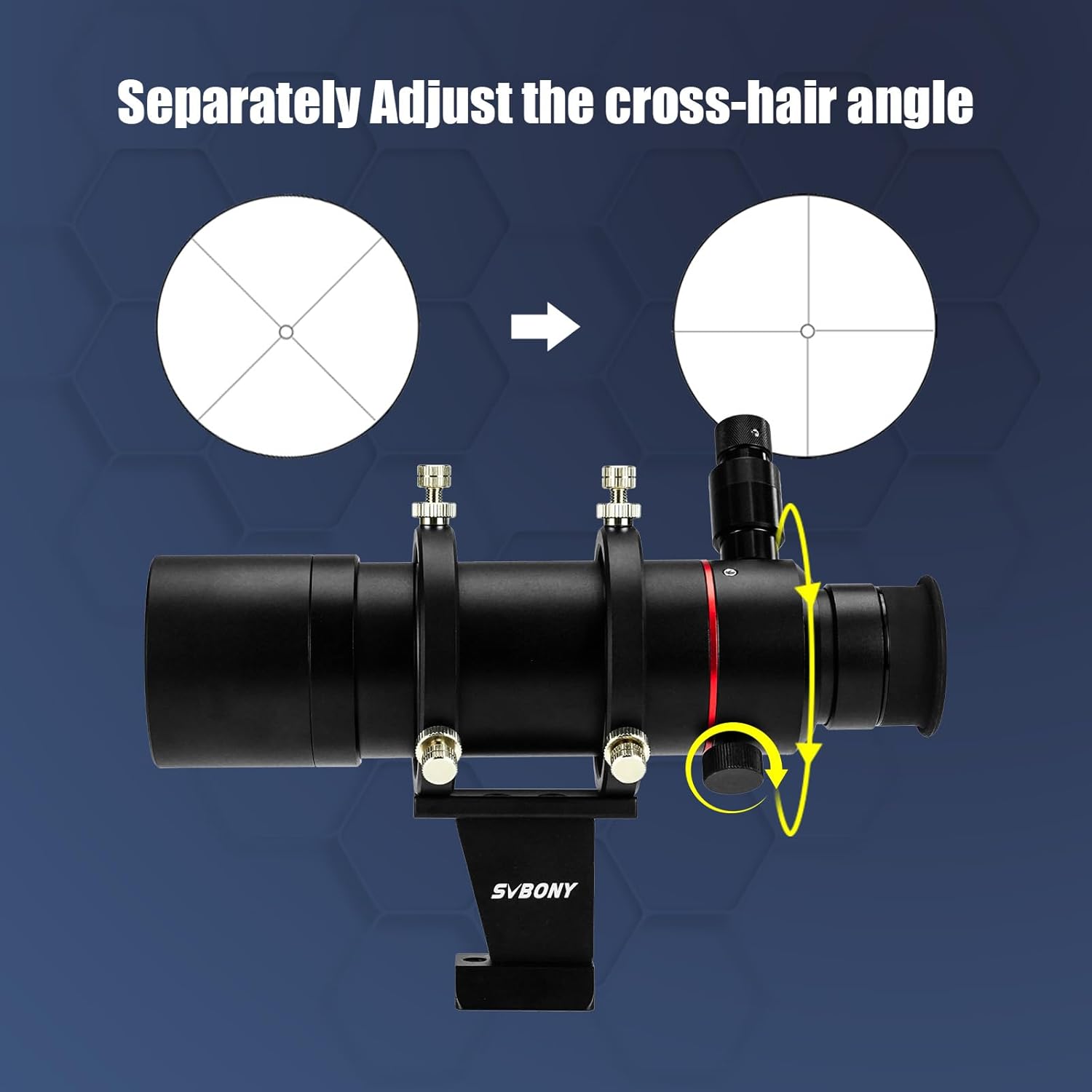 SVBONY SV208 Finder Scope, Straight-Through Corrected Image FMC Lens with Illuminated, 8x50 Finderscope for Astronomical Telescope
