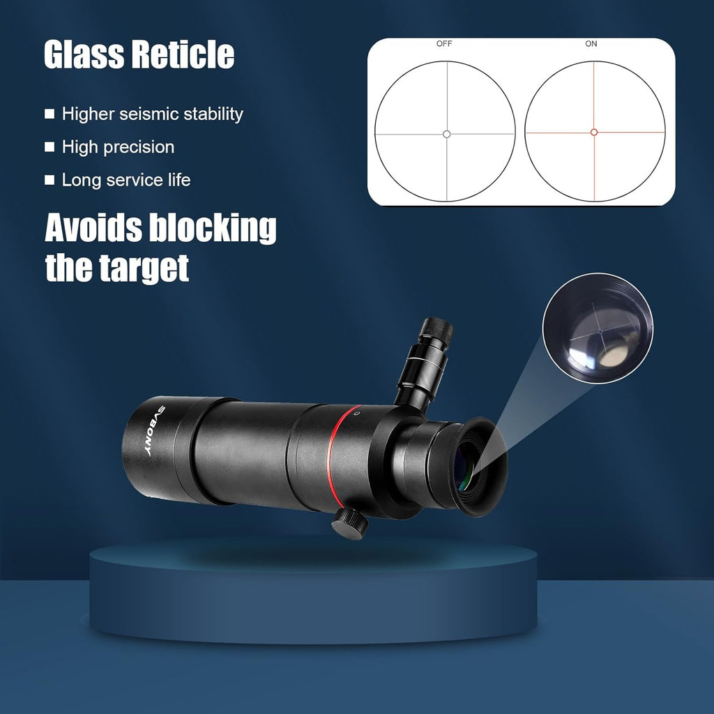 SVBONY SV208 Finder Scope, Straight-Through Corrected Image FMC Lens with Illuminated, 8x50 Finderscope for Astronomical Telescope