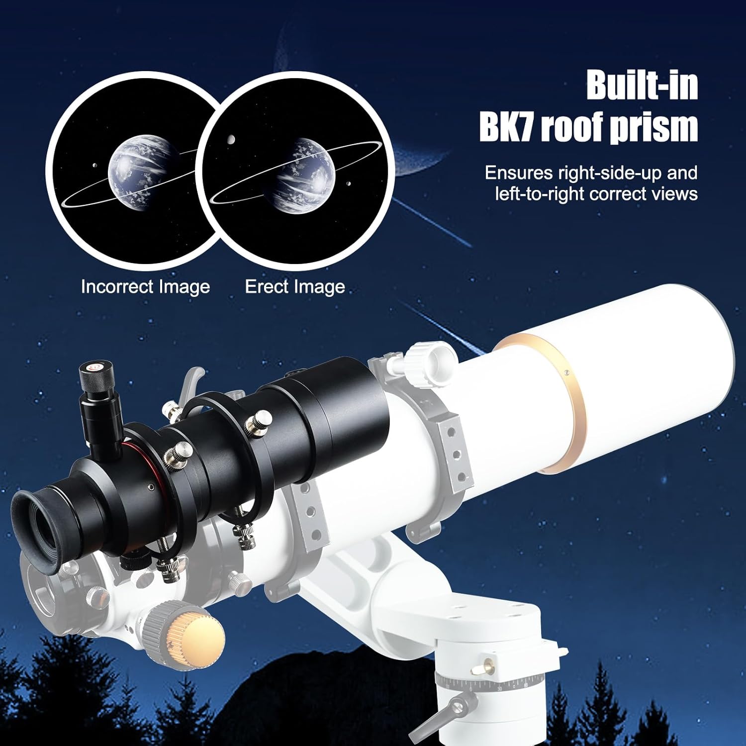 SVBONY SV208 Finder Scope, Straight-Through Corrected Image FMC Lens with Illuminated, 8x50 Finderscope for Astronomical Telescope