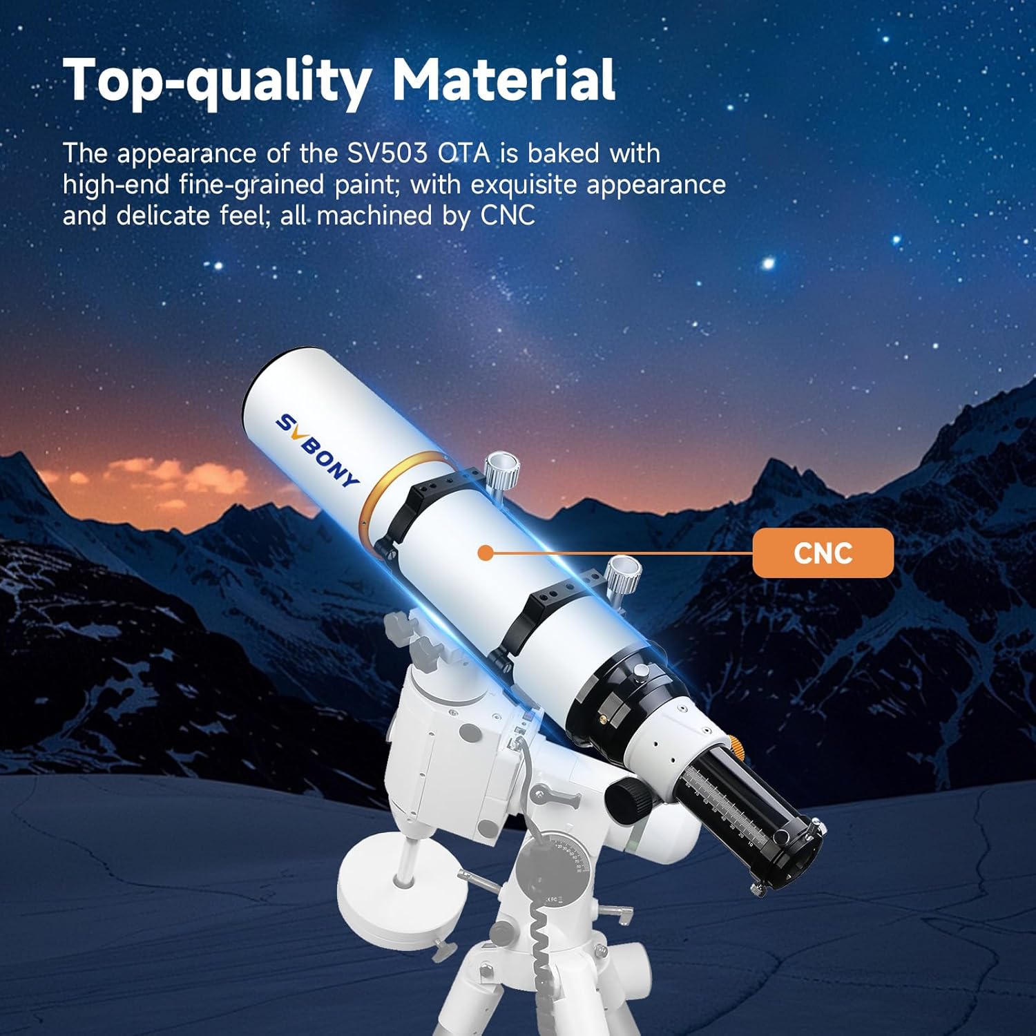 SVBONY SV503 Refractor Telescope, 102mm F7 Extra Low Dispersion Achromatic Refractor OTA, Dual-Speed Focuser, 90mm Back Focus, Telescope for Adults High Powered, for Deep Sky Planets Astrophotography