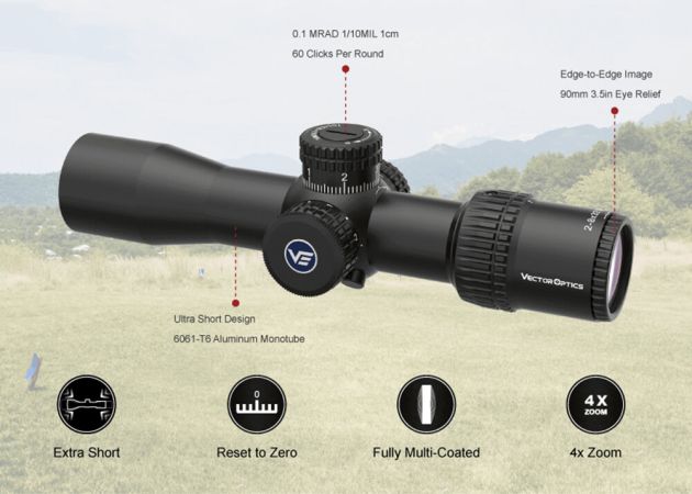 Rifle Scope Vector Optics Veyron IR 2-8x32 SFP MPR-V5